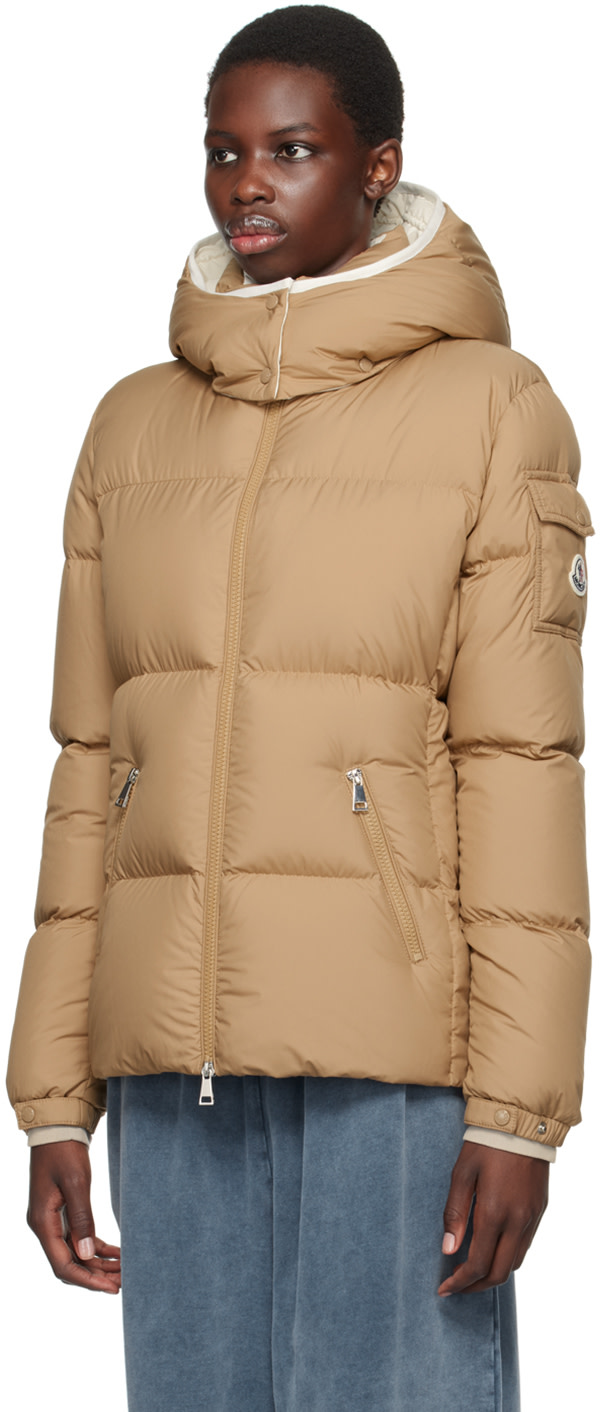 Moncler: Tan Fourmines Short Down Jacket | SSENSE Canada