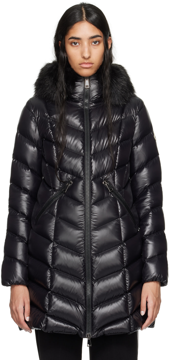 Moncler: Black Fulmarus Down Coat | SSENSE Canada