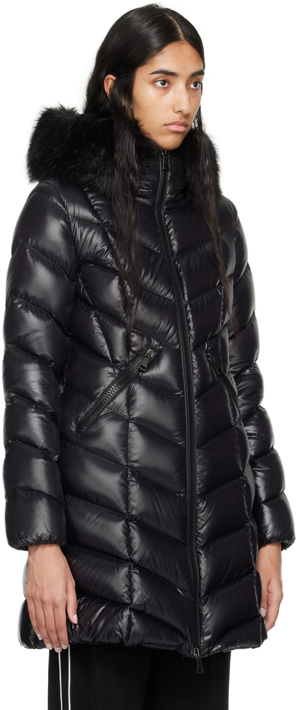 Moncler: Black Fulmarus Down Coat | SSENSE Canada