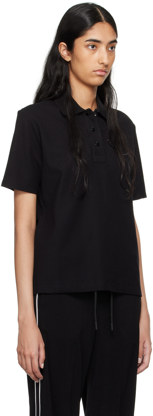 Moncler - Polo noir à logo brodé