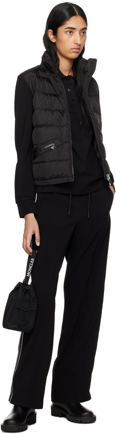 Moncler - Polo noir à logo brodé