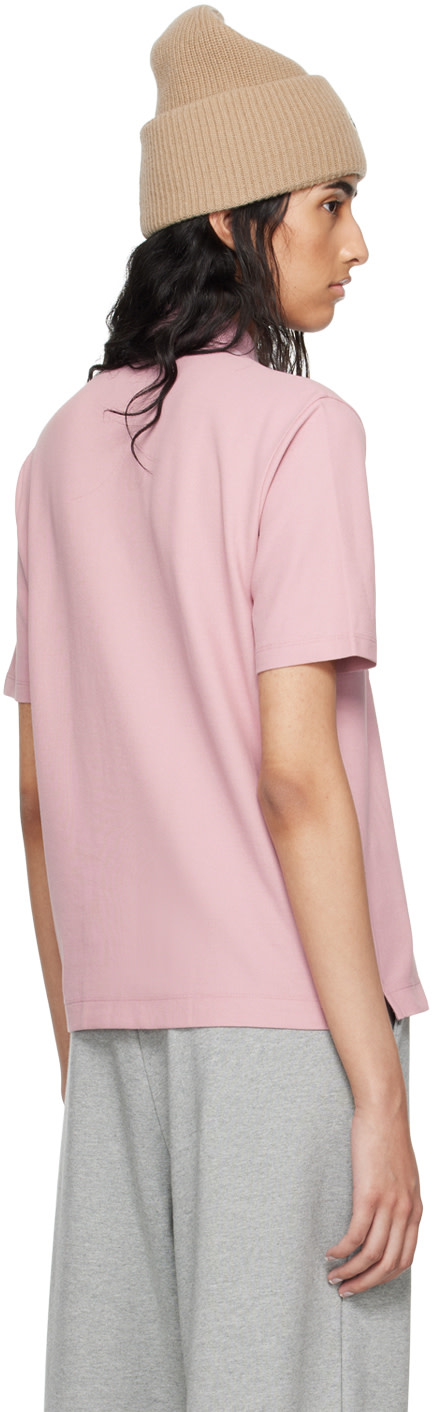 Moncler - Polo rose à logo brodé