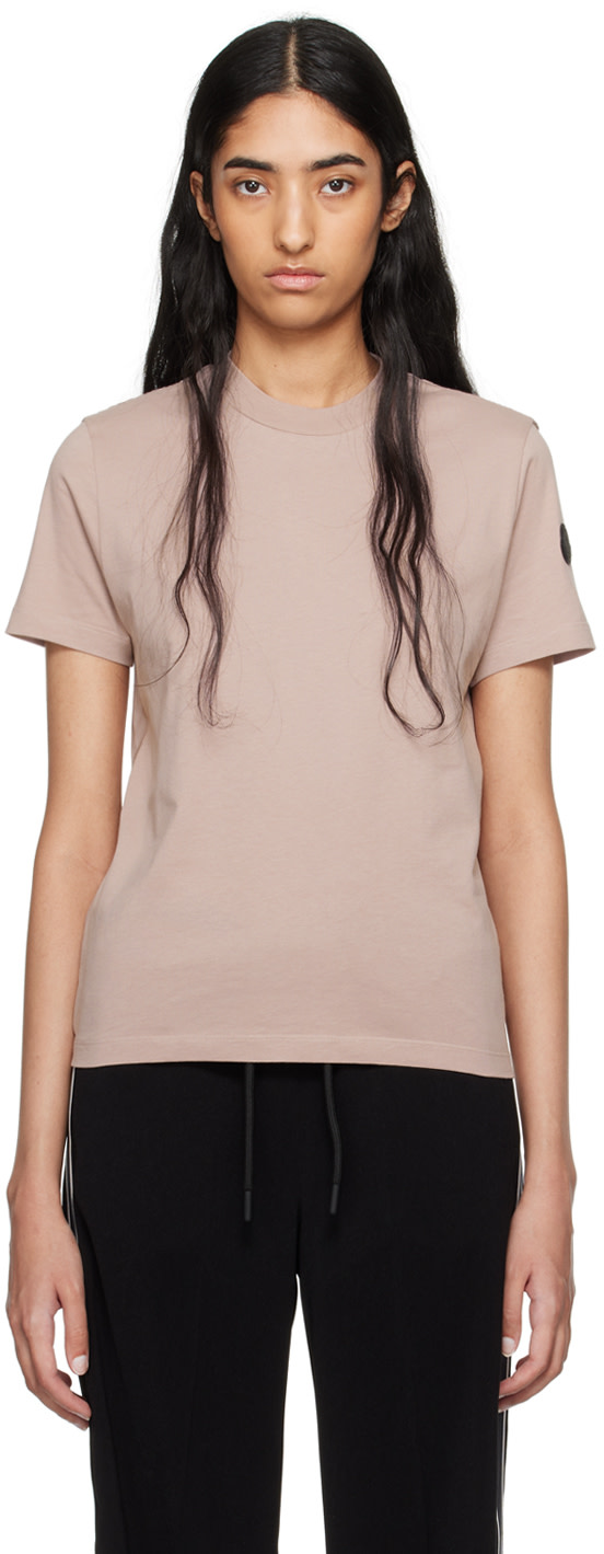 Moncler - T-shirt rose à plis