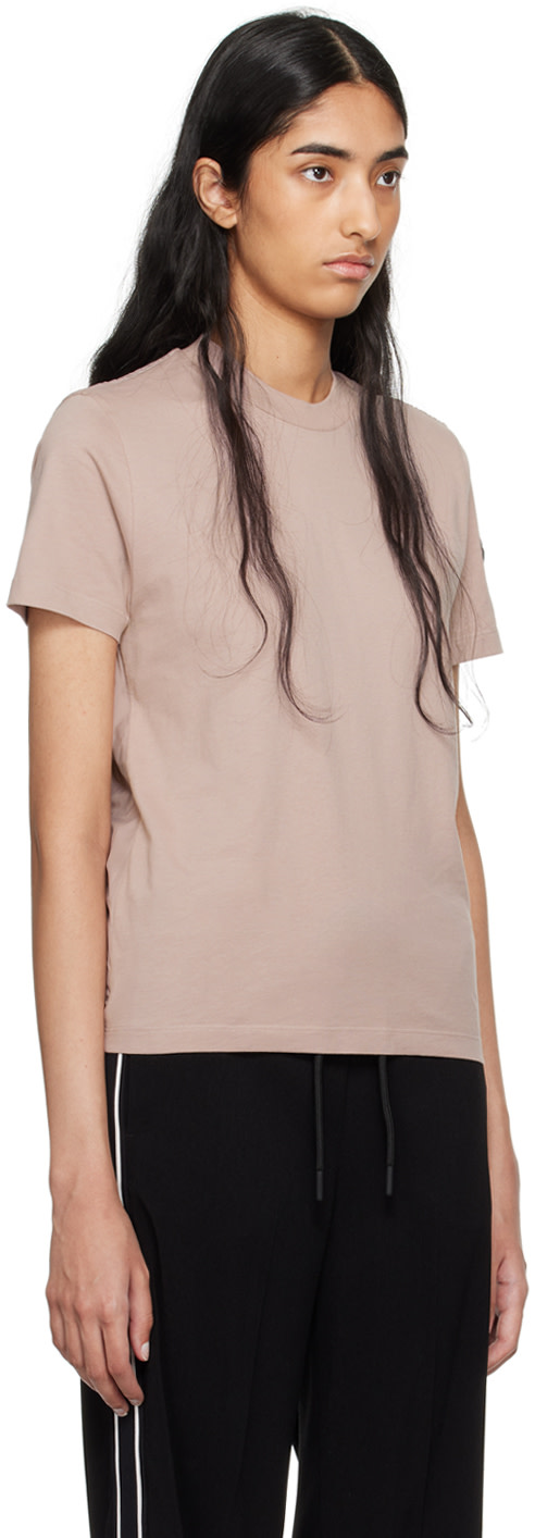 Moncler - T-shirt rose à plis