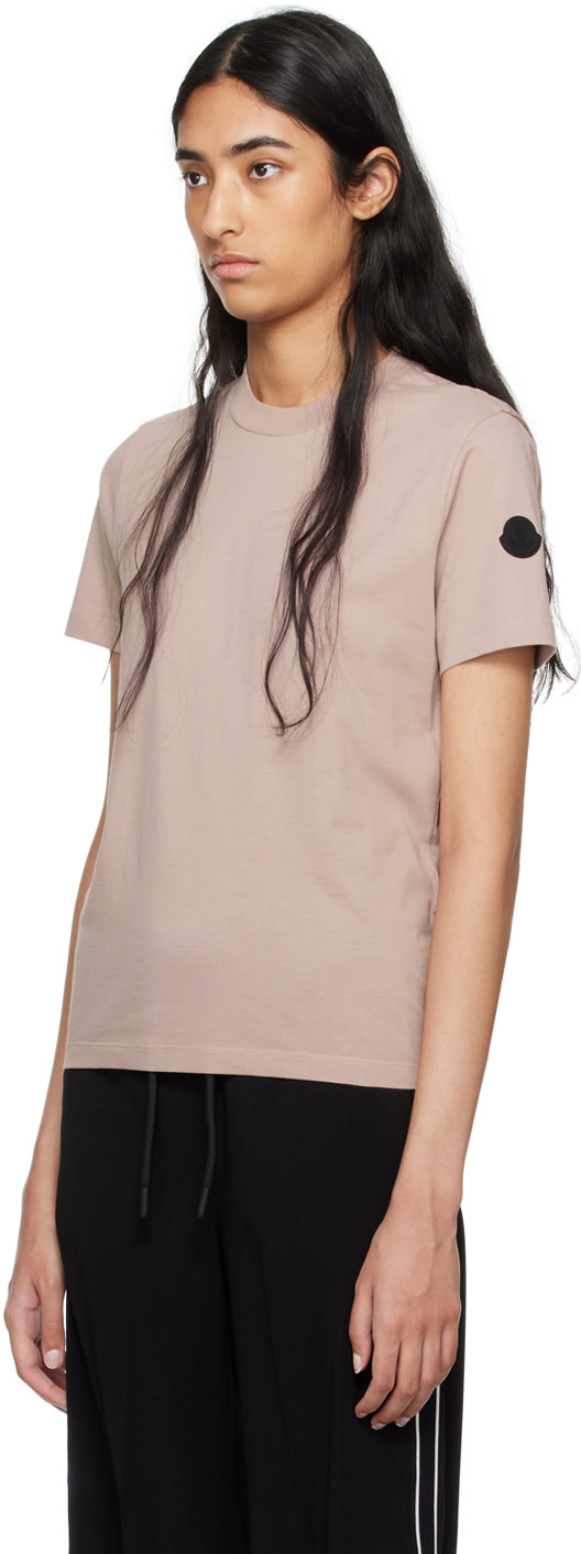 Moncler - T-shirt rose à plis