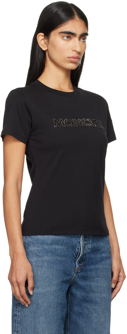 MONCLER モンクレール 半袖Tシャツ MAGLIA MANICA CORTA Moncler: Black Maglia Manica Corta T-shirt | SSENSE