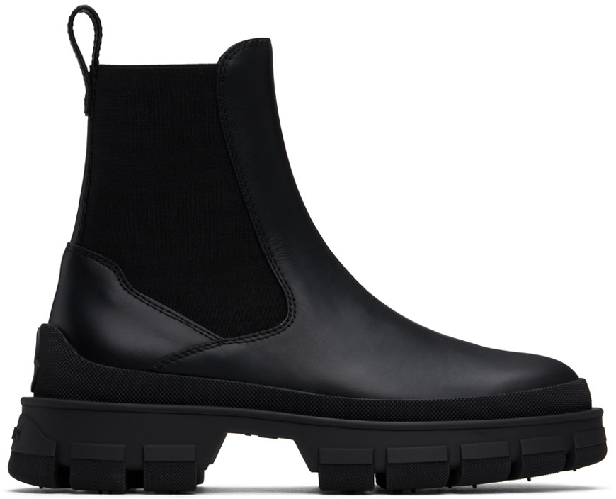 Moncler: Black Hevea Chelsea Boots | SSENSE