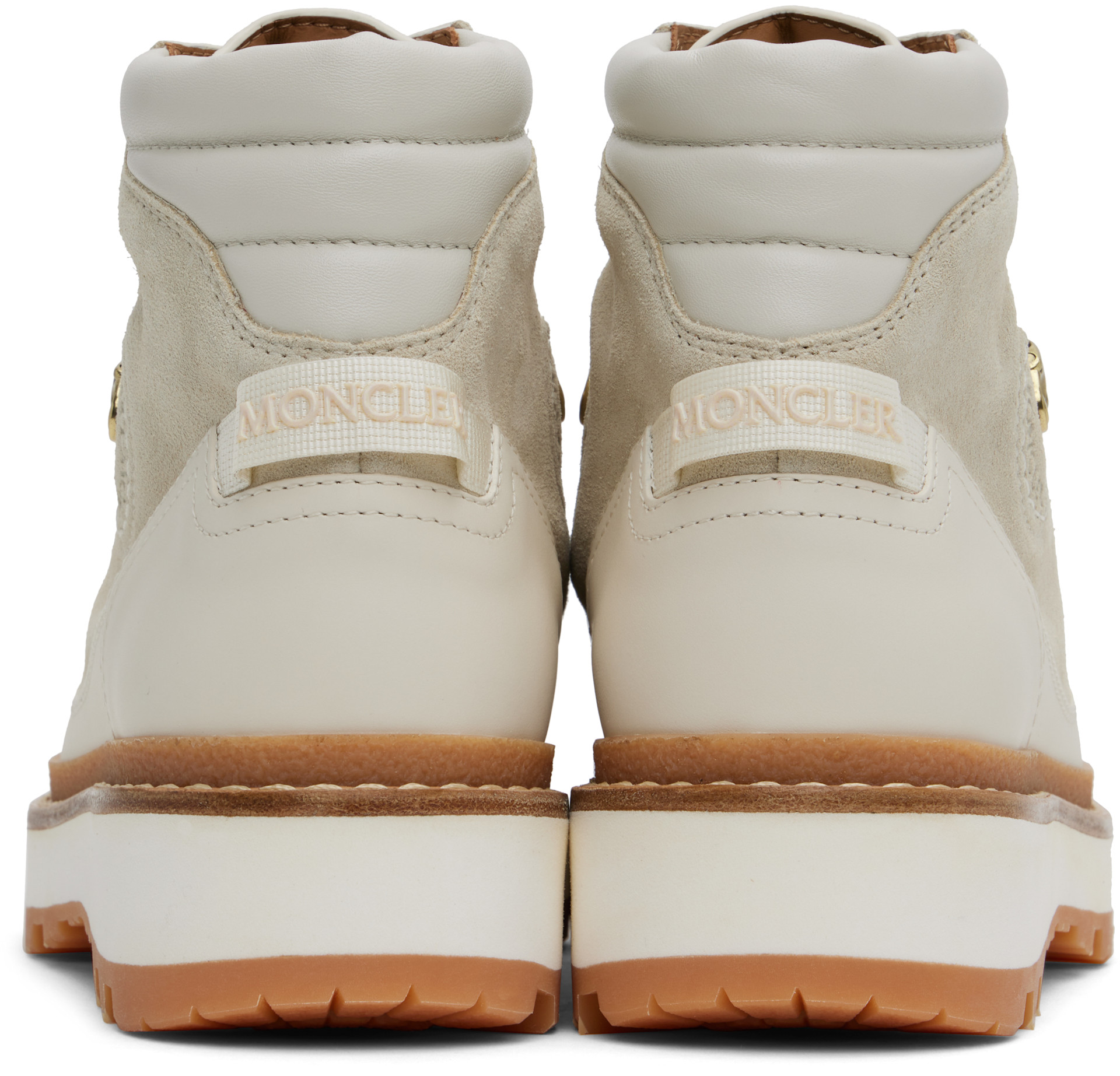 Moncler - Bottes de randonnée Peka blanc cassé