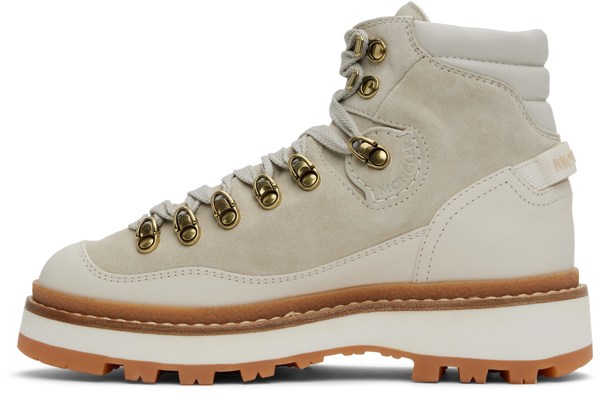 Moncler - Bottes de randonnée Peka blanc cassé