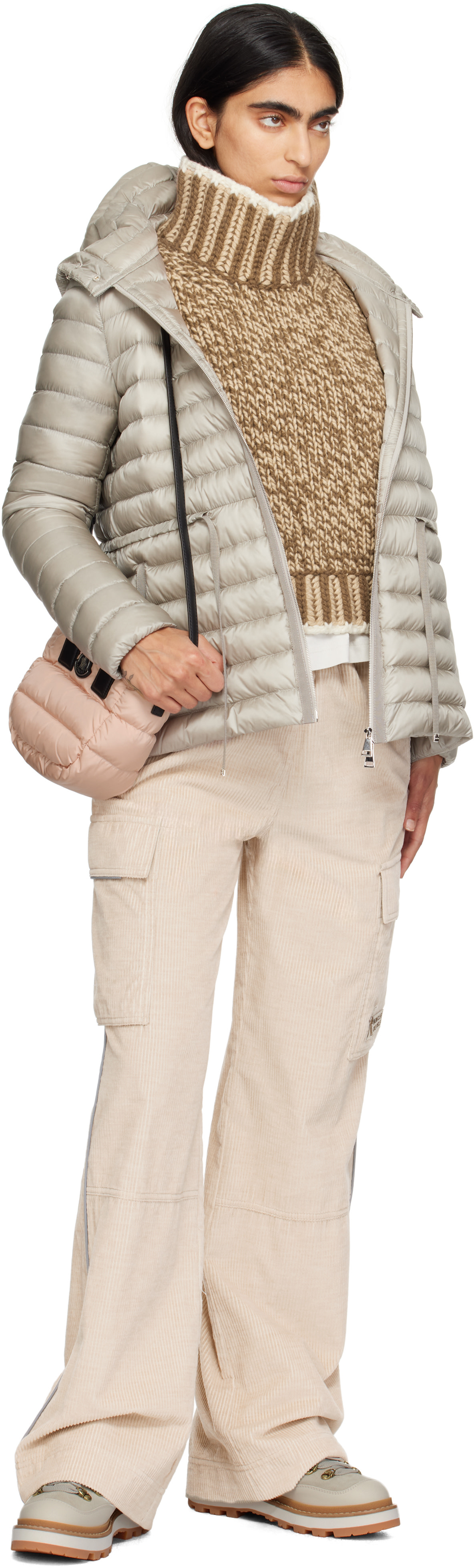 Moncler - Bottes de randonnée Peka blanc cassé