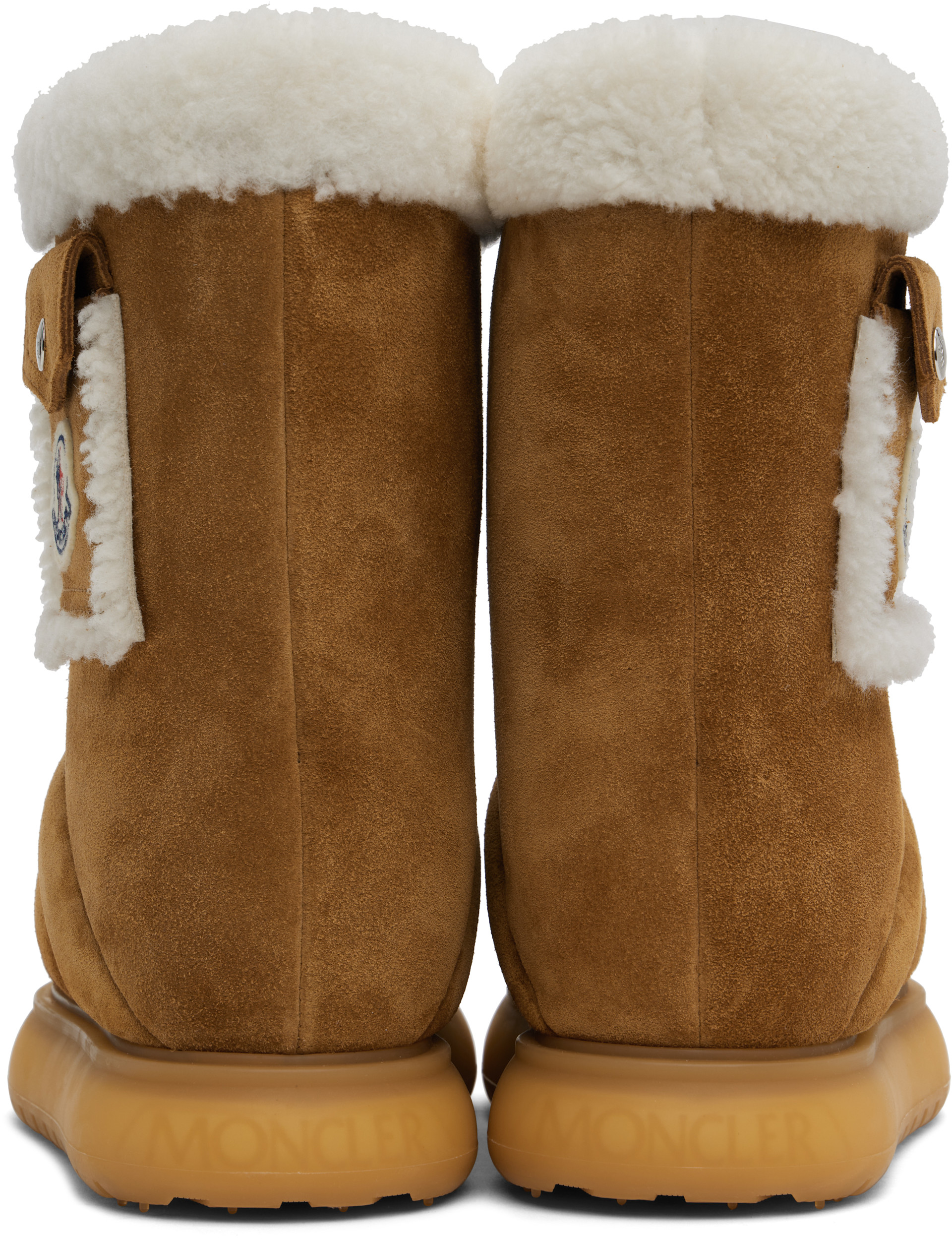 Moncler: Tan Gaia Pocket Mid Snow Boots | SSENSE