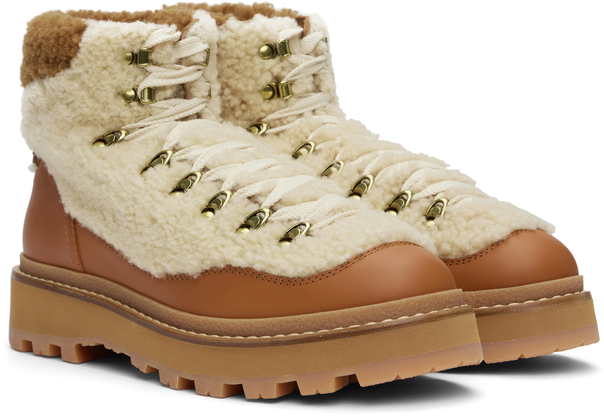 Moncler - Bottes de randonnée Peka brun clair