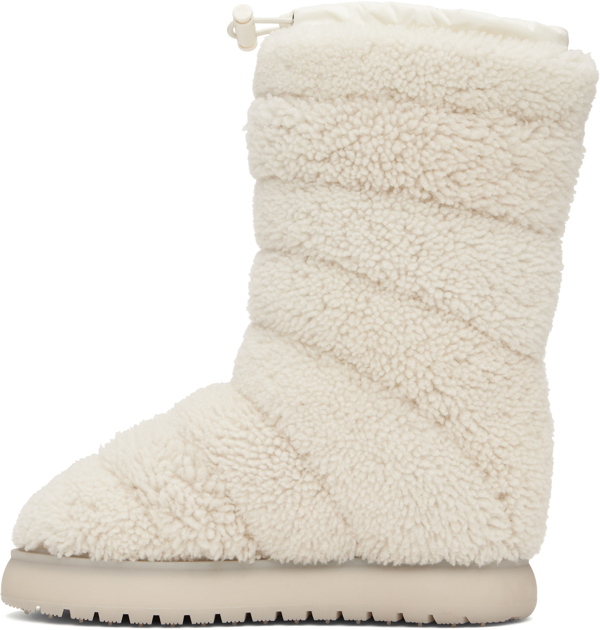 ほぼ未使用品‼️MONCLER ホワイト ブーツ TG38 Moncler: White Gaia Pocket Mid Shearling Boots | SSENSE