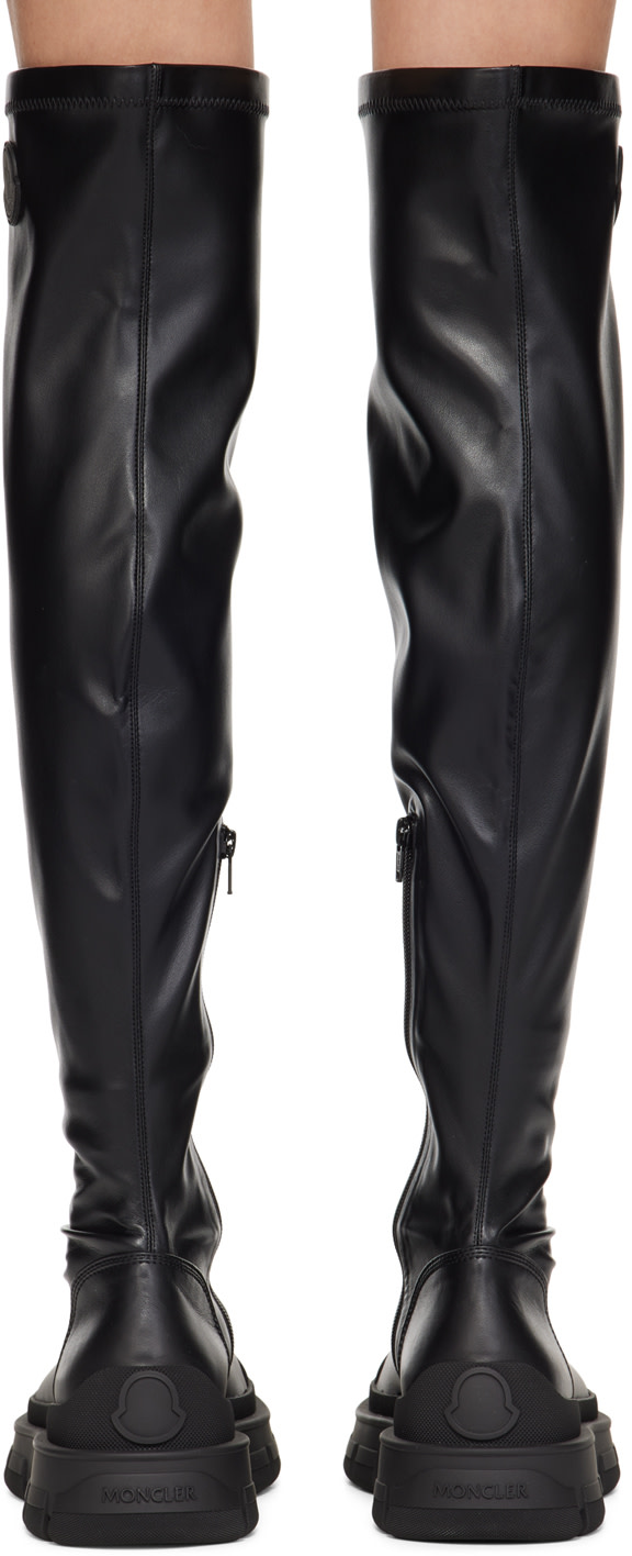 Moncler: Black Hevea High Tall Boots | SSENSE