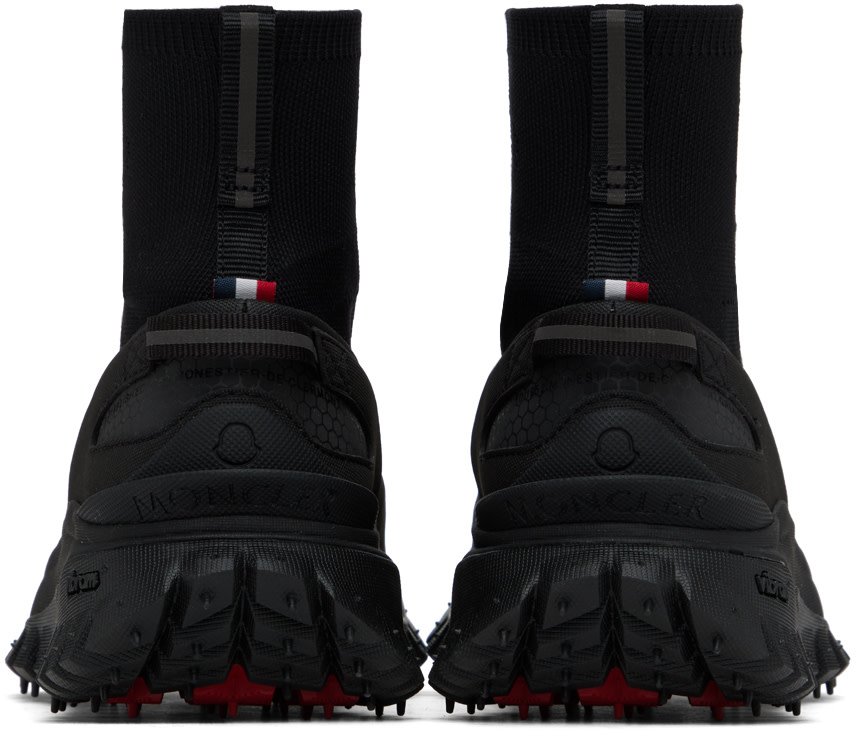 Moncler: Black Trailgrip Knit High Top Sneakers | SSENSE