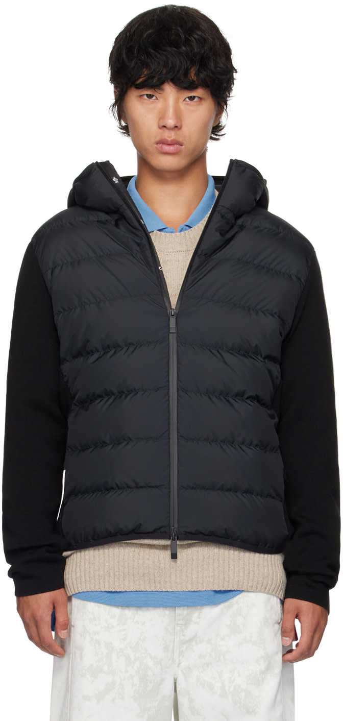 Moncler - 블랙 패널 다운 재킷