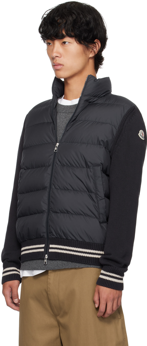 Moncler - 네이비 패널 다운 가디건