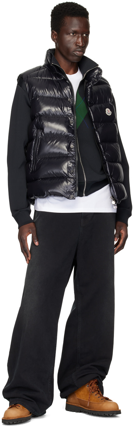 Moncler: Black Tibb Down Vest | SSENSE Canada