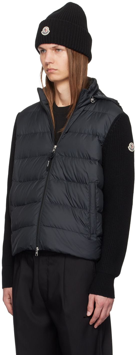 Moncler - 블랙 집업 패딩 다운 후디
