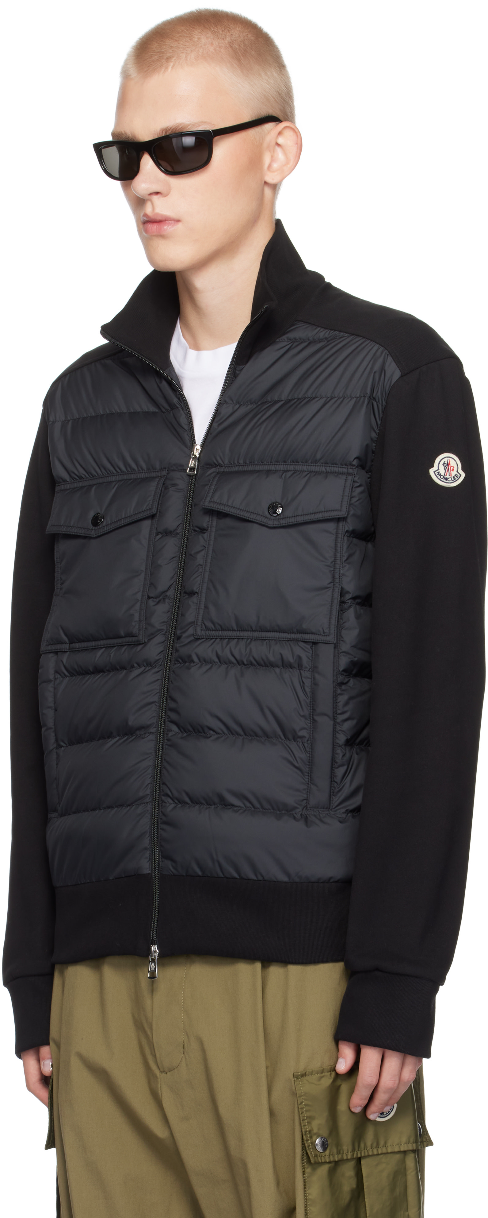 Moncler - ブラック ジップアップ ダウンジャケット