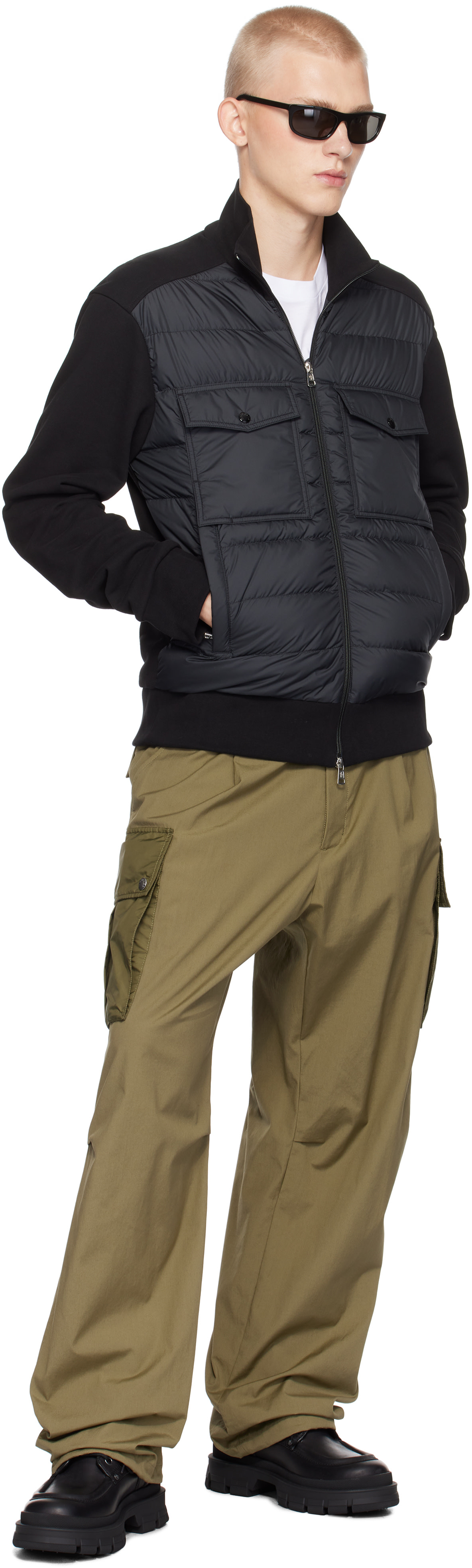 Moncler: Black Zip Up Down Jacket | SSENSE
