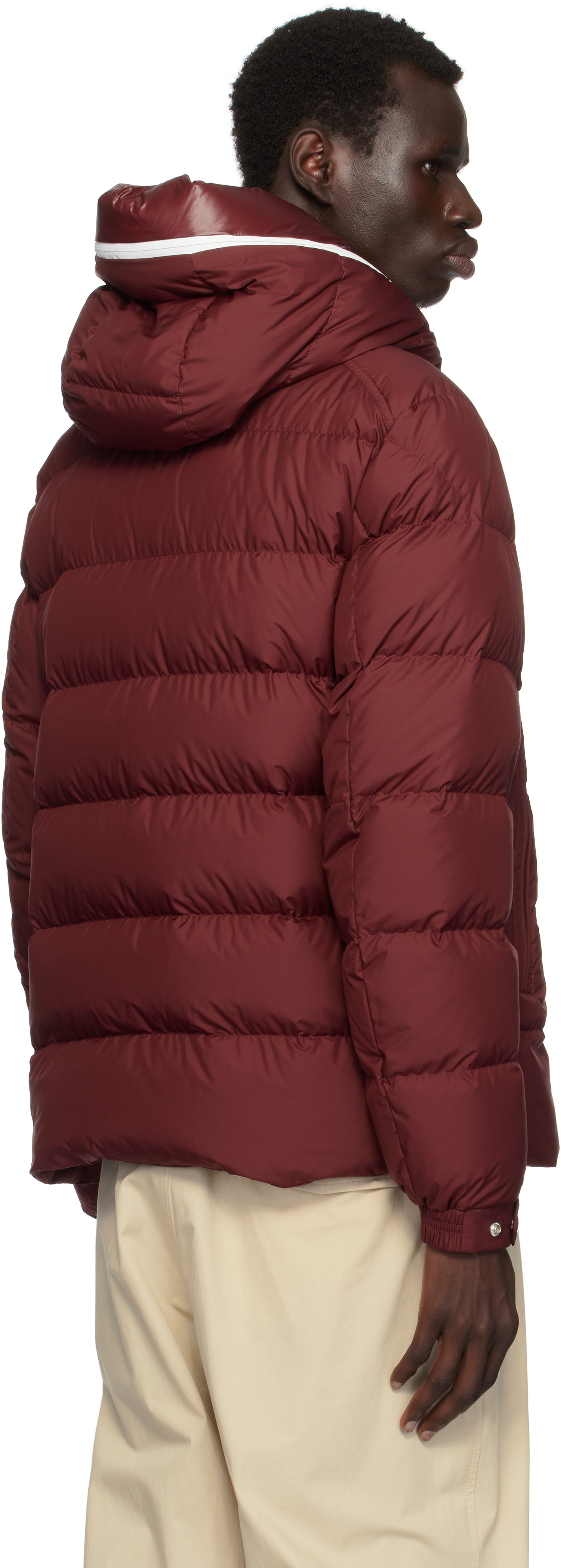 Moncler: Red Cardere Short Down Jacket | SSENSE Canada