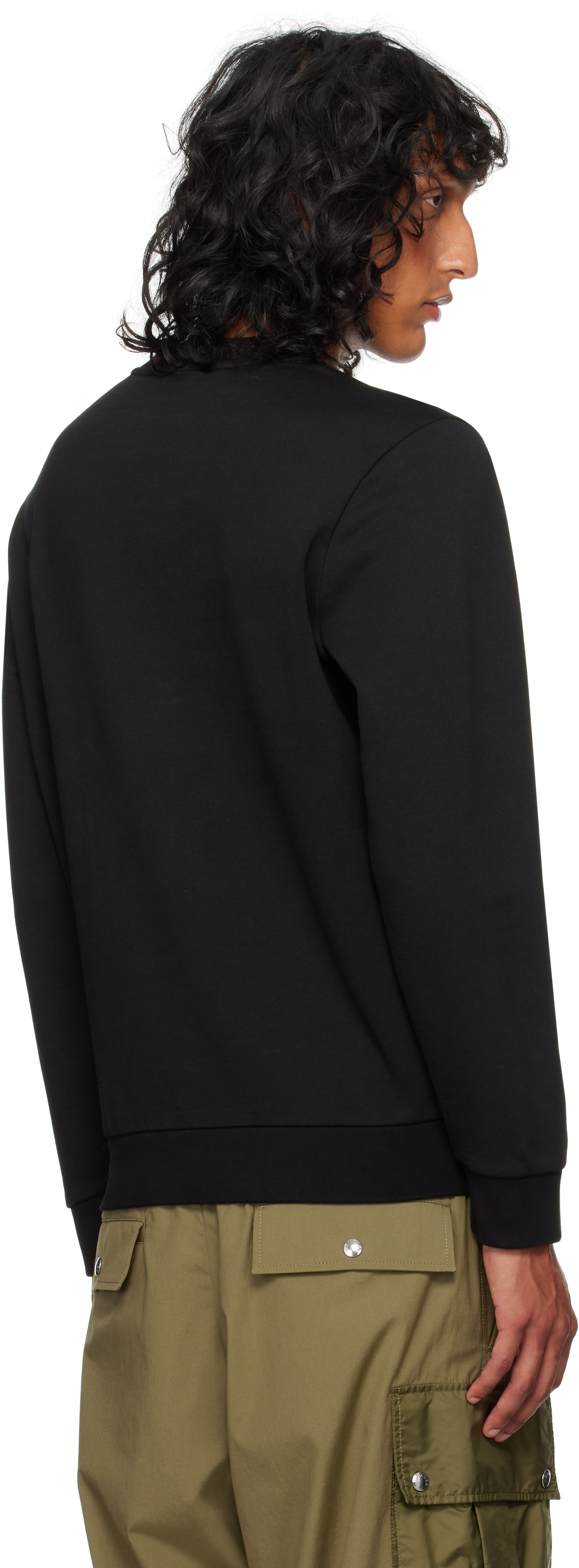 Moncler - Pull molletonné noir à logos
