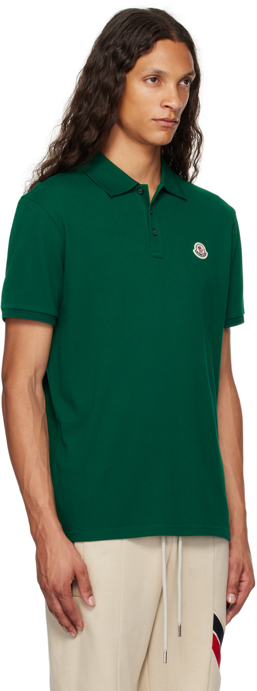 Moncler - Polo vert à écusson à logo