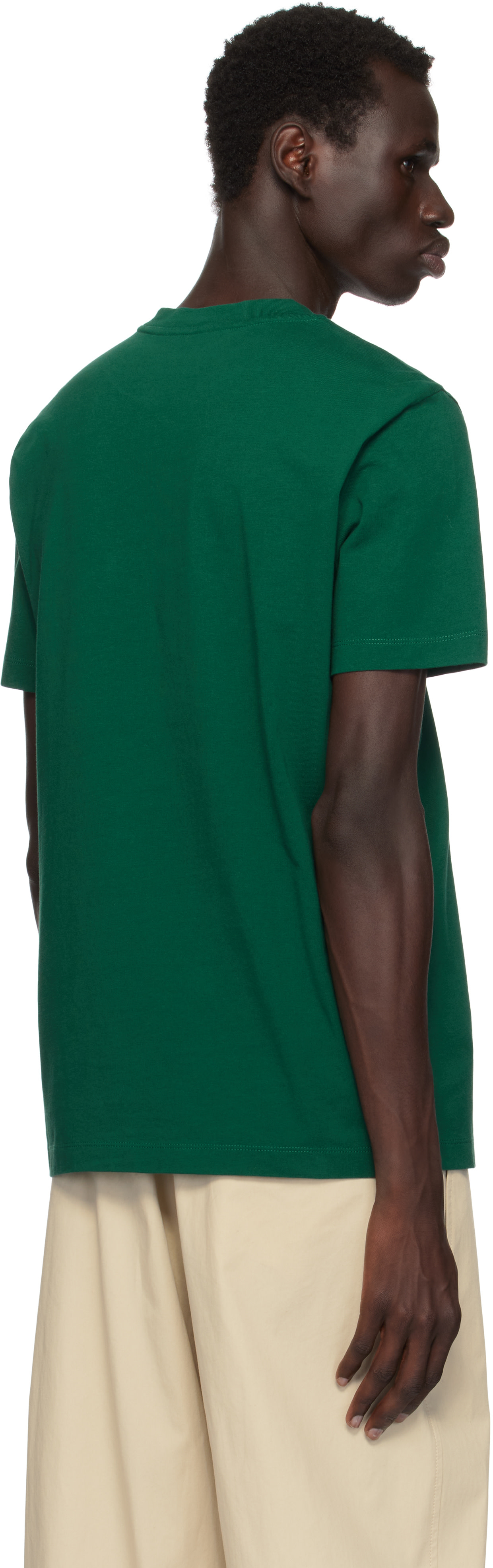 MONCLER ベロア Tシャツ グリーン モンクレール ベルベット デカロゴ Moncler: Green Flocked Logo T-shirt | SSENSE