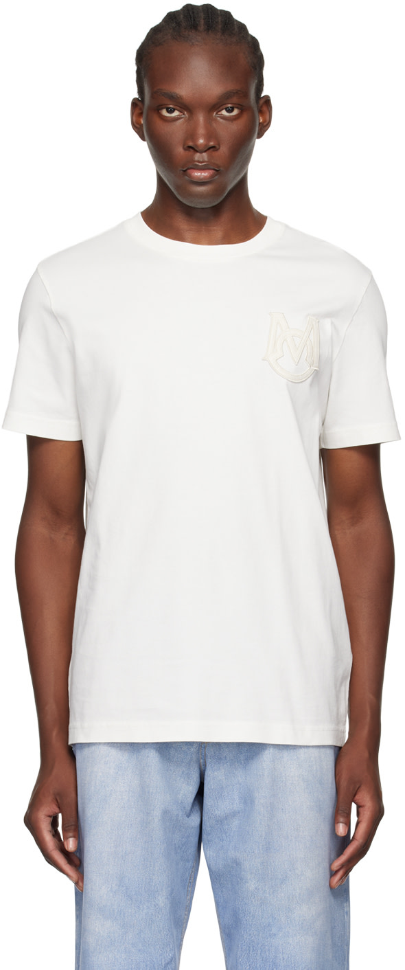 Moncler - T-shirt blanc à monogramme
