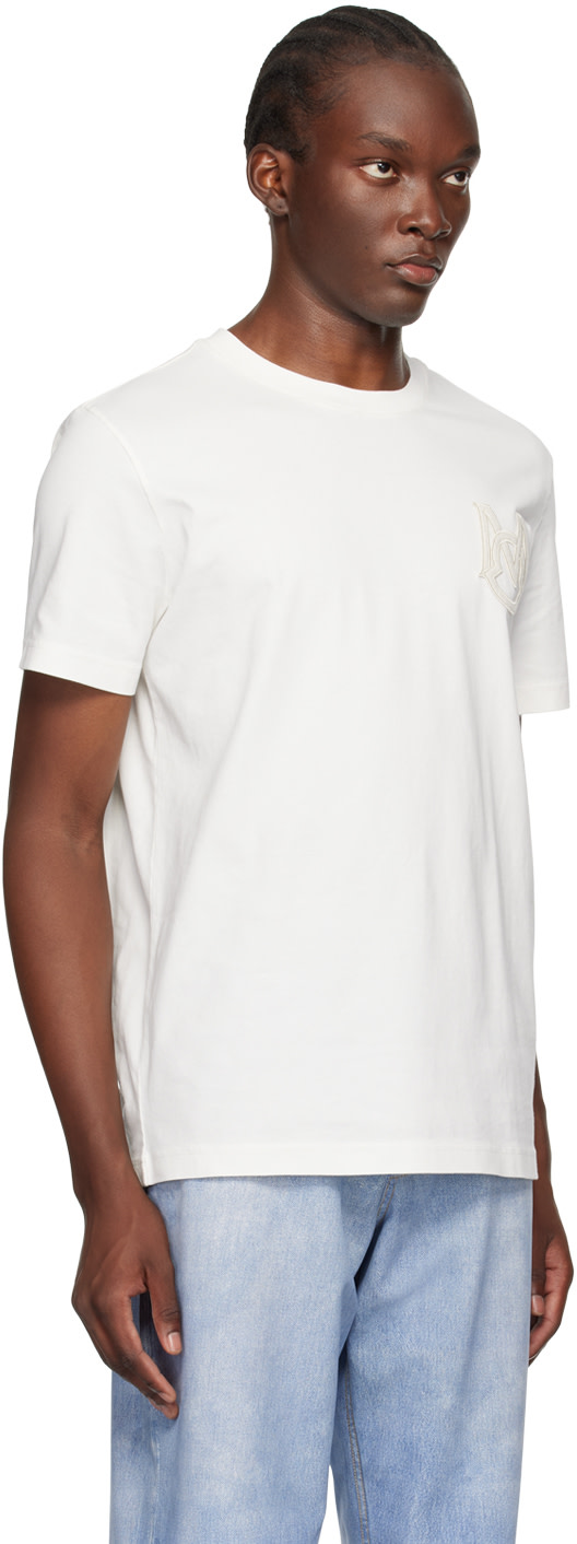 Moncler - T-shirt blanc à monogramme