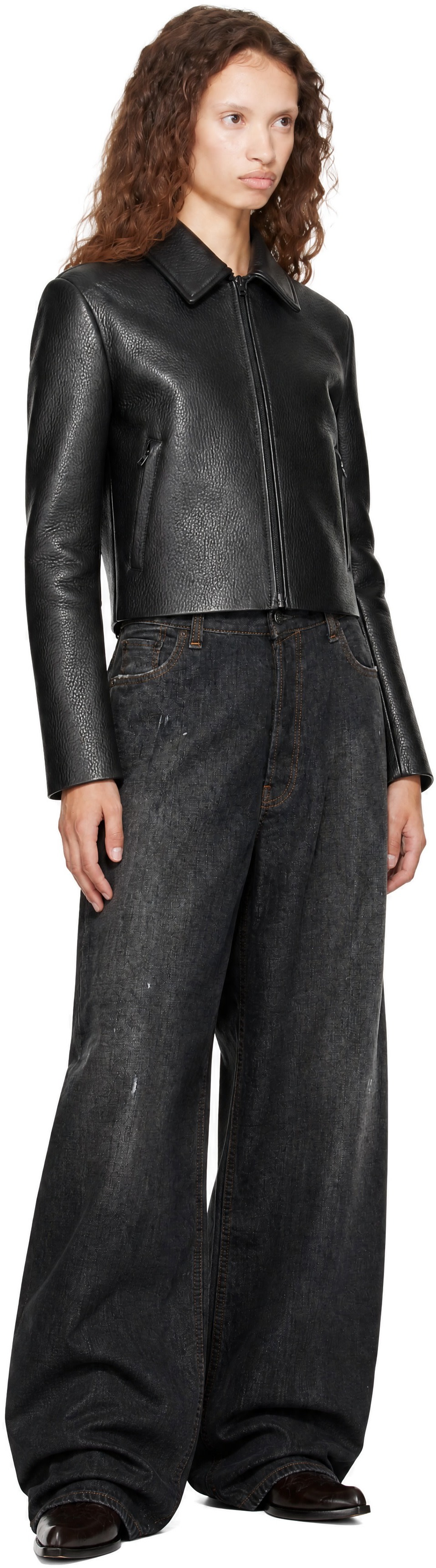 Acne Studios - Black Zip Leather Jacket