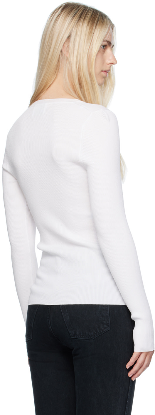 M05CH1N0 JEANS - Pull blanc à col ras du cou