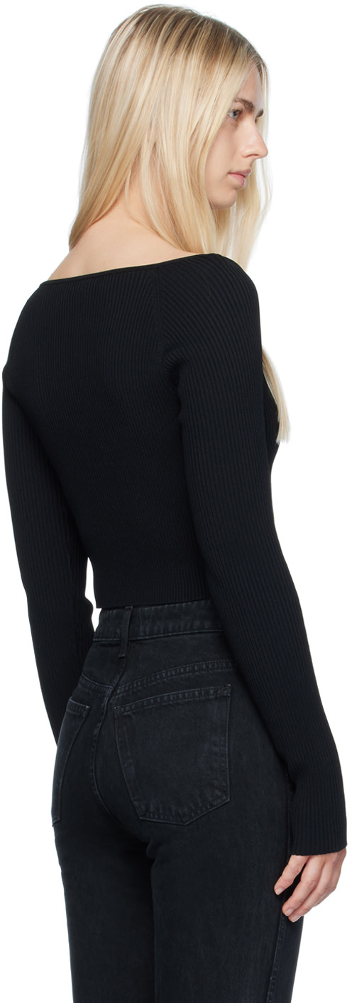M05CH1N0 JEANS - Pull noir à découpe