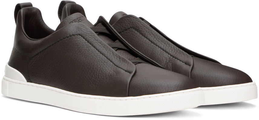 ZEGNA - Baskets Triple Stitch™ brunes