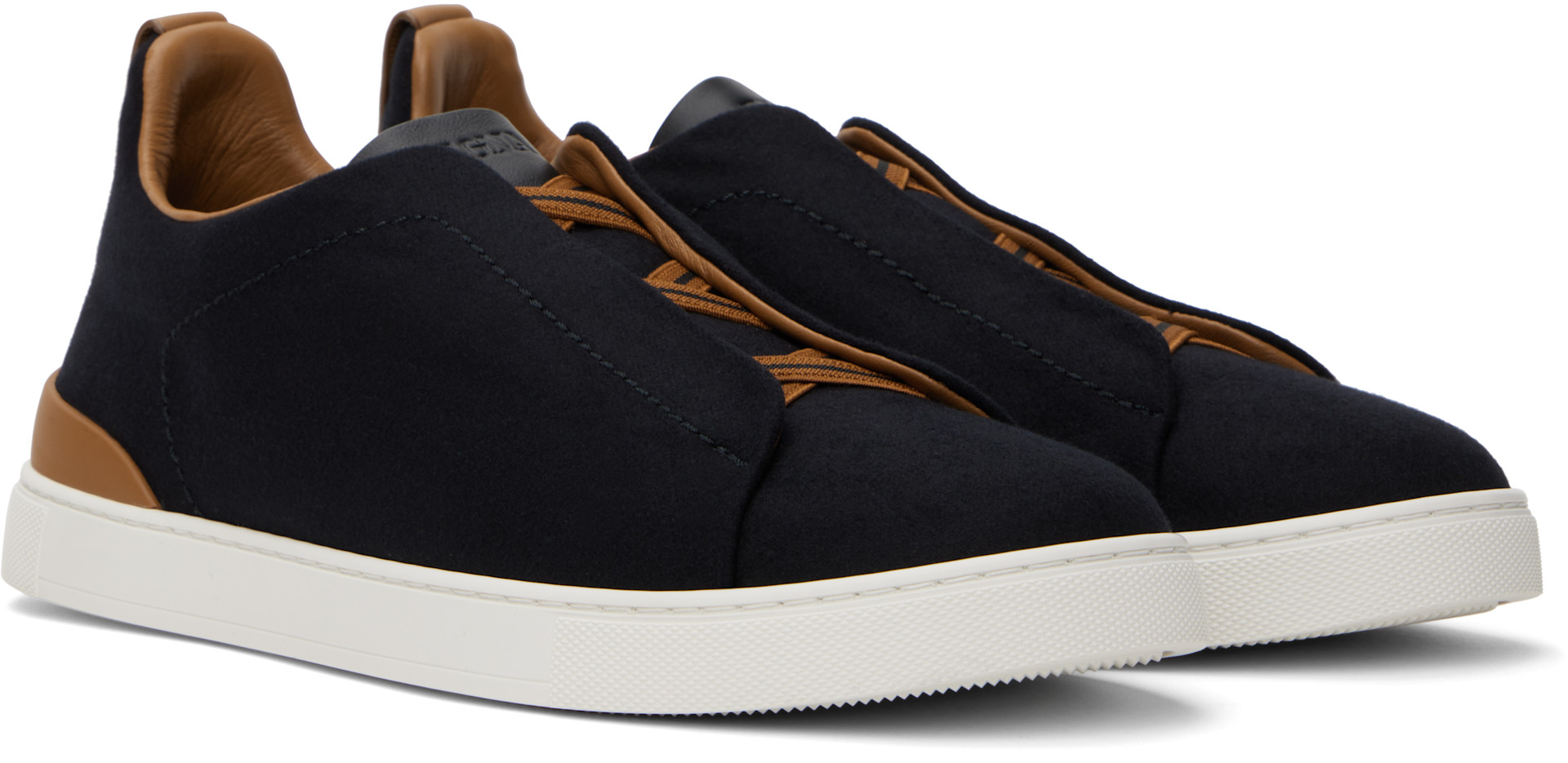 タ*ミ様 Ermenegildo Zegna ロングホーズ コットン 5本セット ZEGNA: Black #UseTheExisting Wool Triple Stitch Sneakers | SSENSE