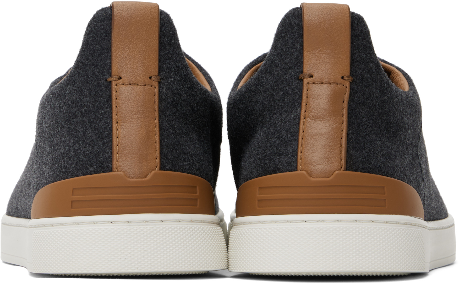 Zegna スニーカー ネイビー ブラウン ZEGNA: Gray #UseTheExisting Triple Stitch Sneakers | SSENSE