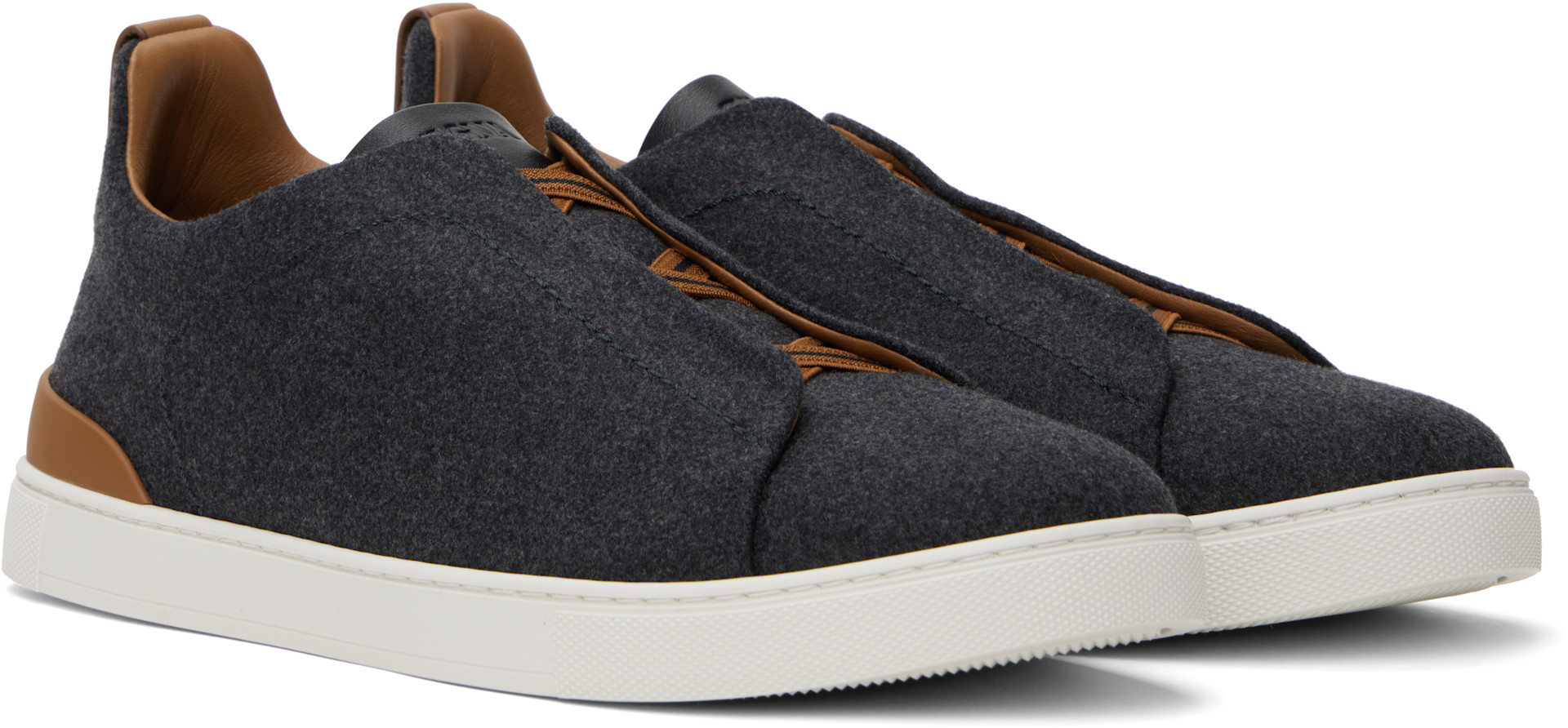 ZEGNA: Gray #UseTheExisting Triple Stitch Sneakers | SSENSE