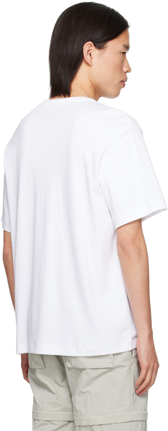 Helmut Lang: ホワイト ロゴ刺繍 Tシャツ | SSENSE 日本