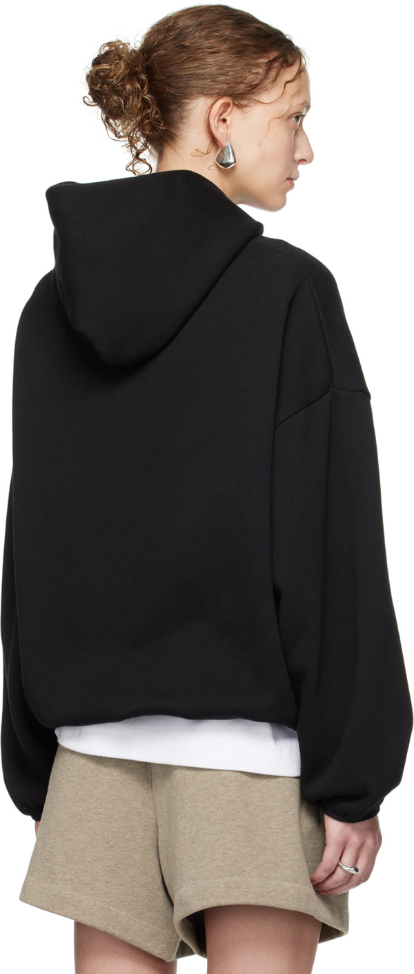 Fear of God ESSENTIALS - Pull à capuche noir à ourlet et poignets élastiques - Core