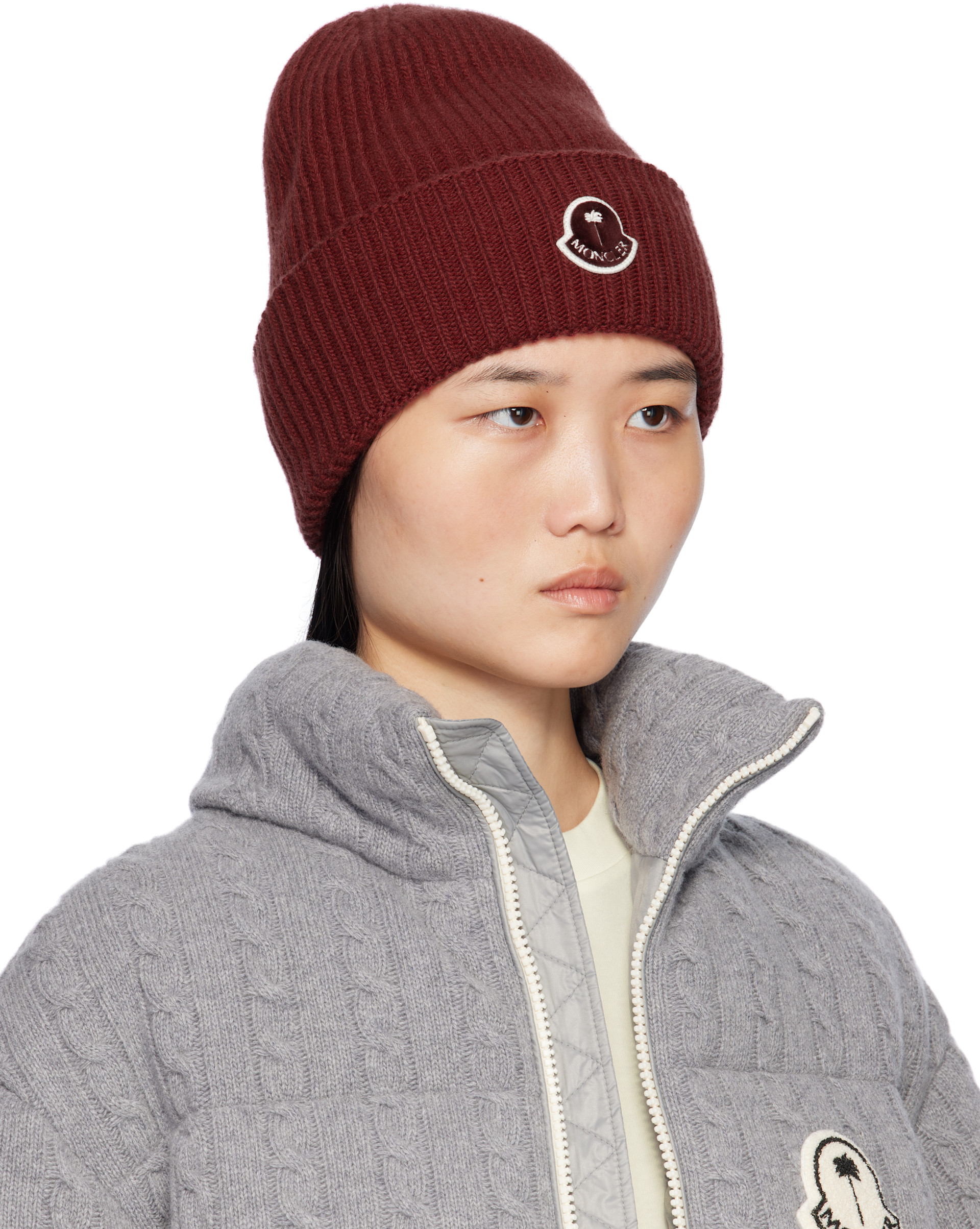 【新品】韓国ミンジ着用 MONCLER PALM ANGELS ニット帽 MONCLER モンクレール ニットキャップ/ビーニー/8 MONCLER PALM ANGELS
