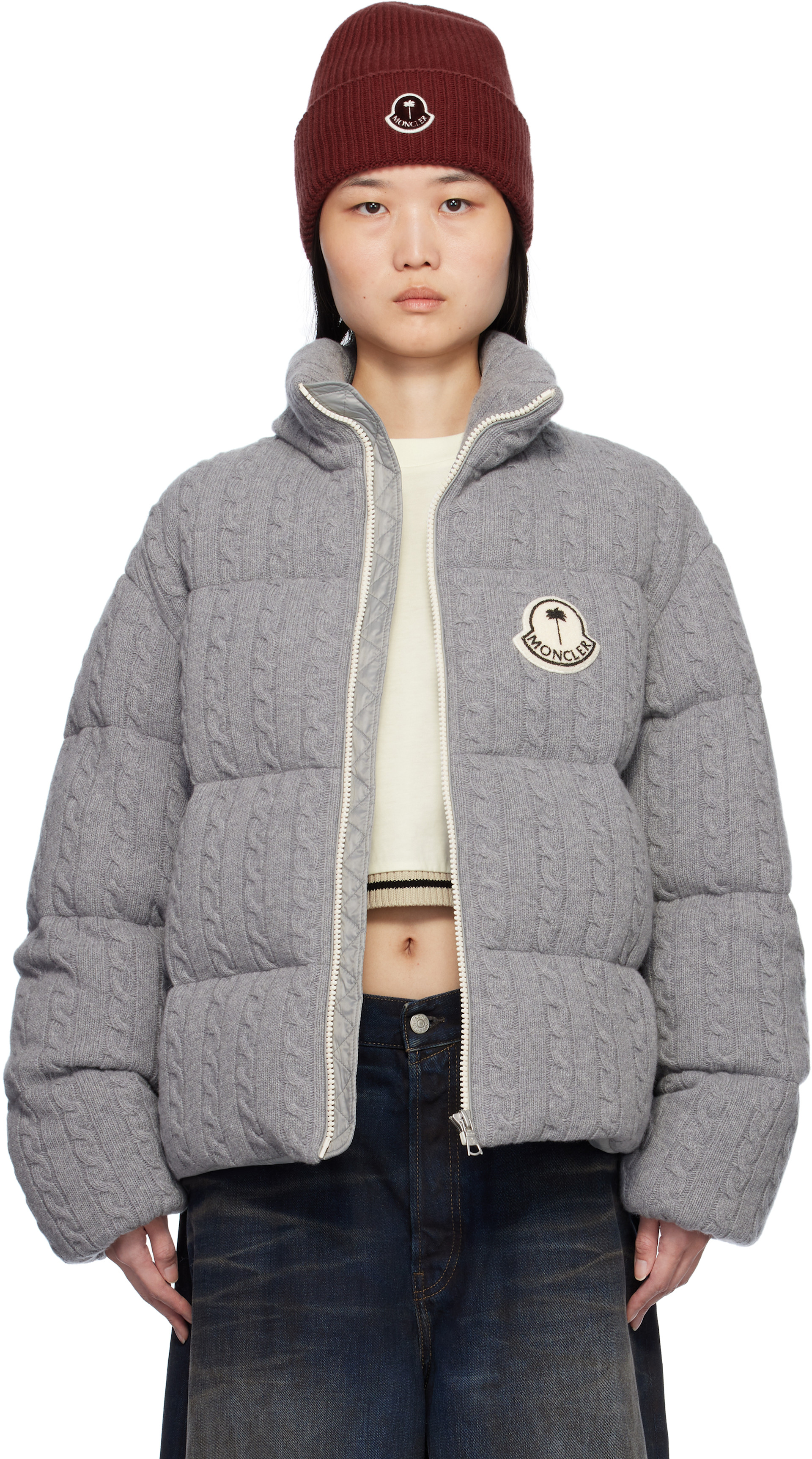 Moncler Genius: Moncler x Palm Angels グレー Austru ダウン