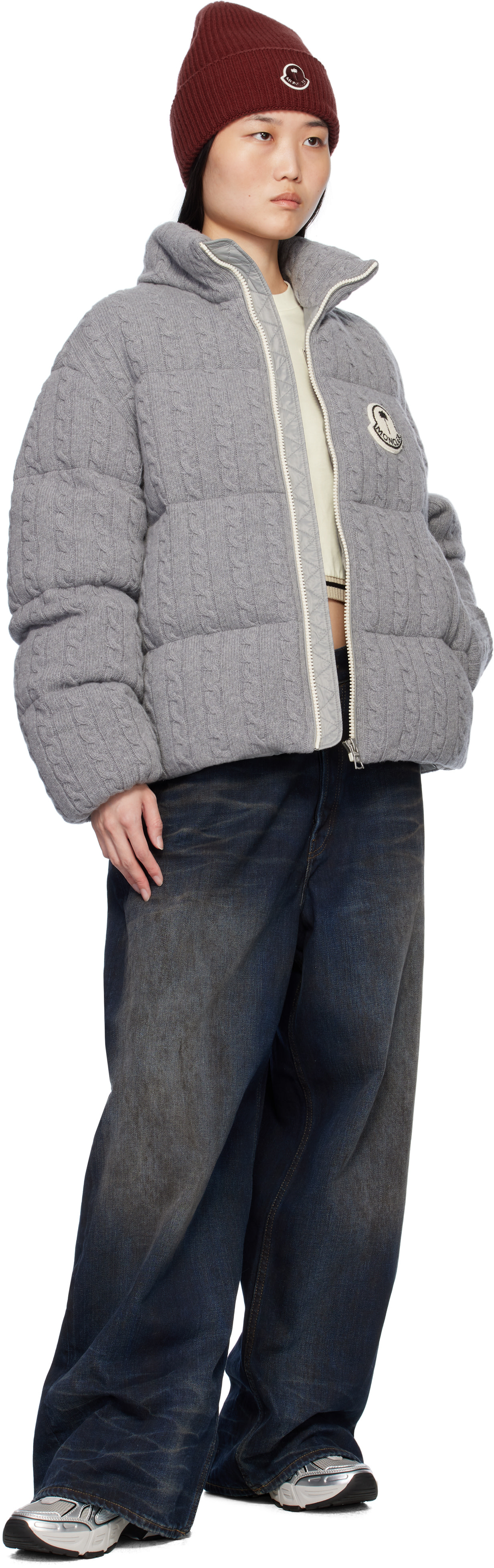 Moncler Genius: Moncler x Palm Angels グレー Austru ダウン