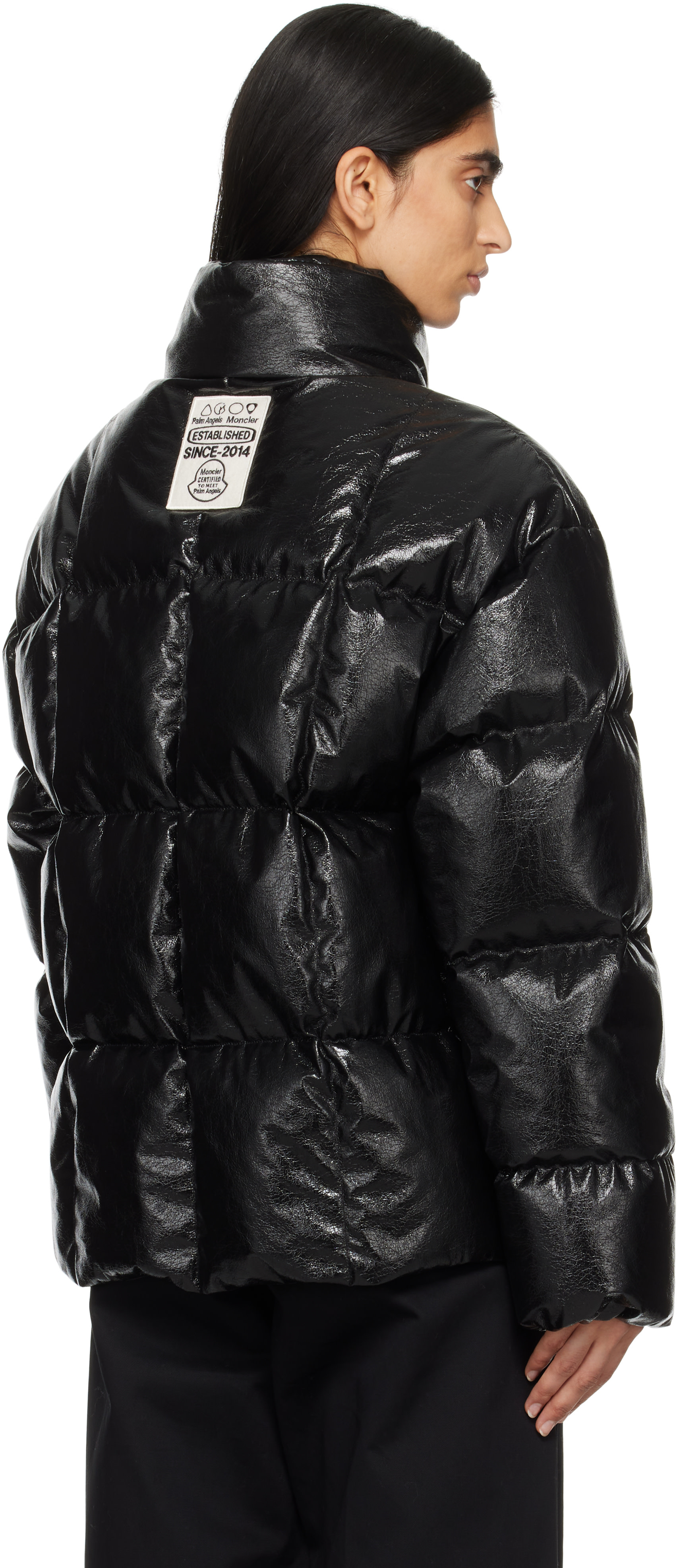 Moncler Genius: Moncler x Palm Angels Black Simoon Faux-Leather