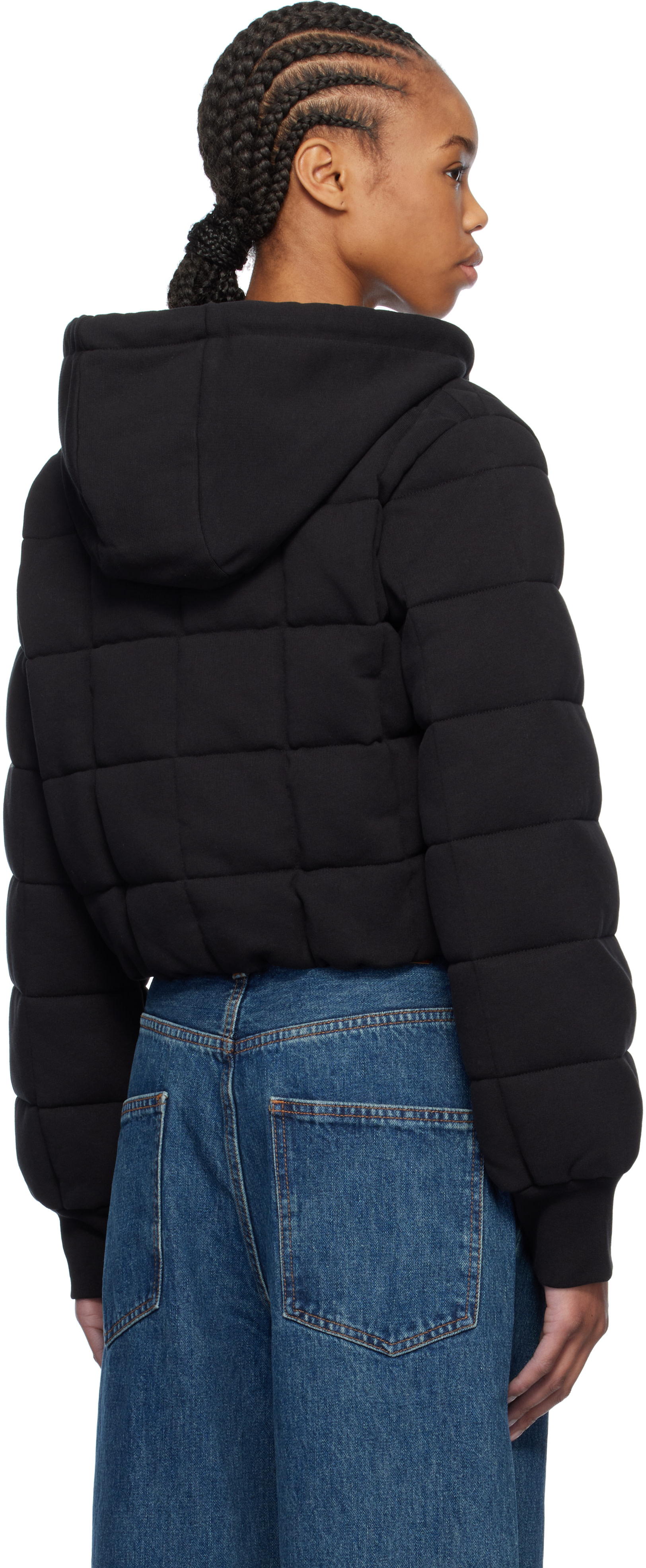 Moncler Genius: Moncler x Palm Angels Black Zip Up Down Hoodie