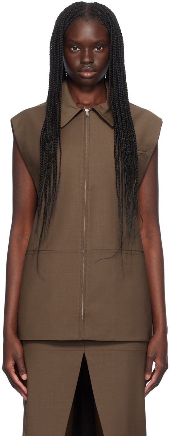Aya Muse - Gilet Castor brun