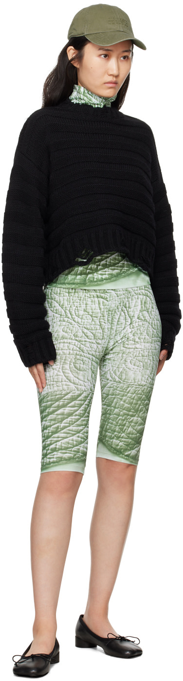 MM6 Maison Margiela: Green Trompe L'œil Turtleneck | SSENSE