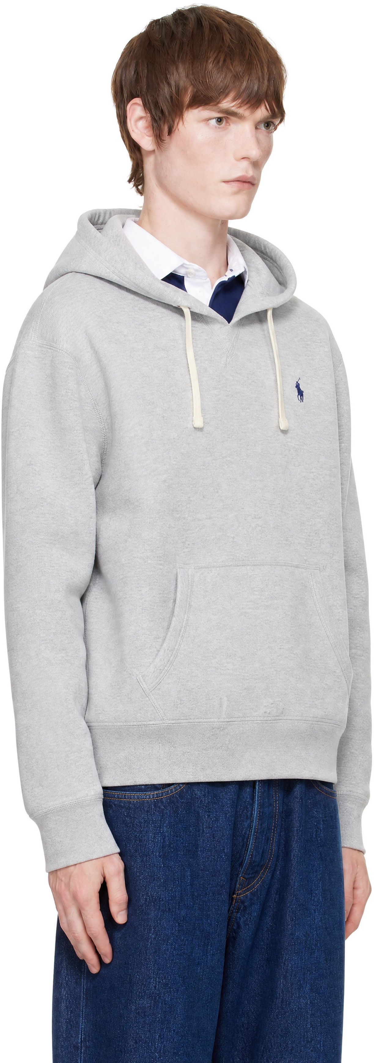 Polo Ralph Lauren - Pull à capuche gris en molleton à logo