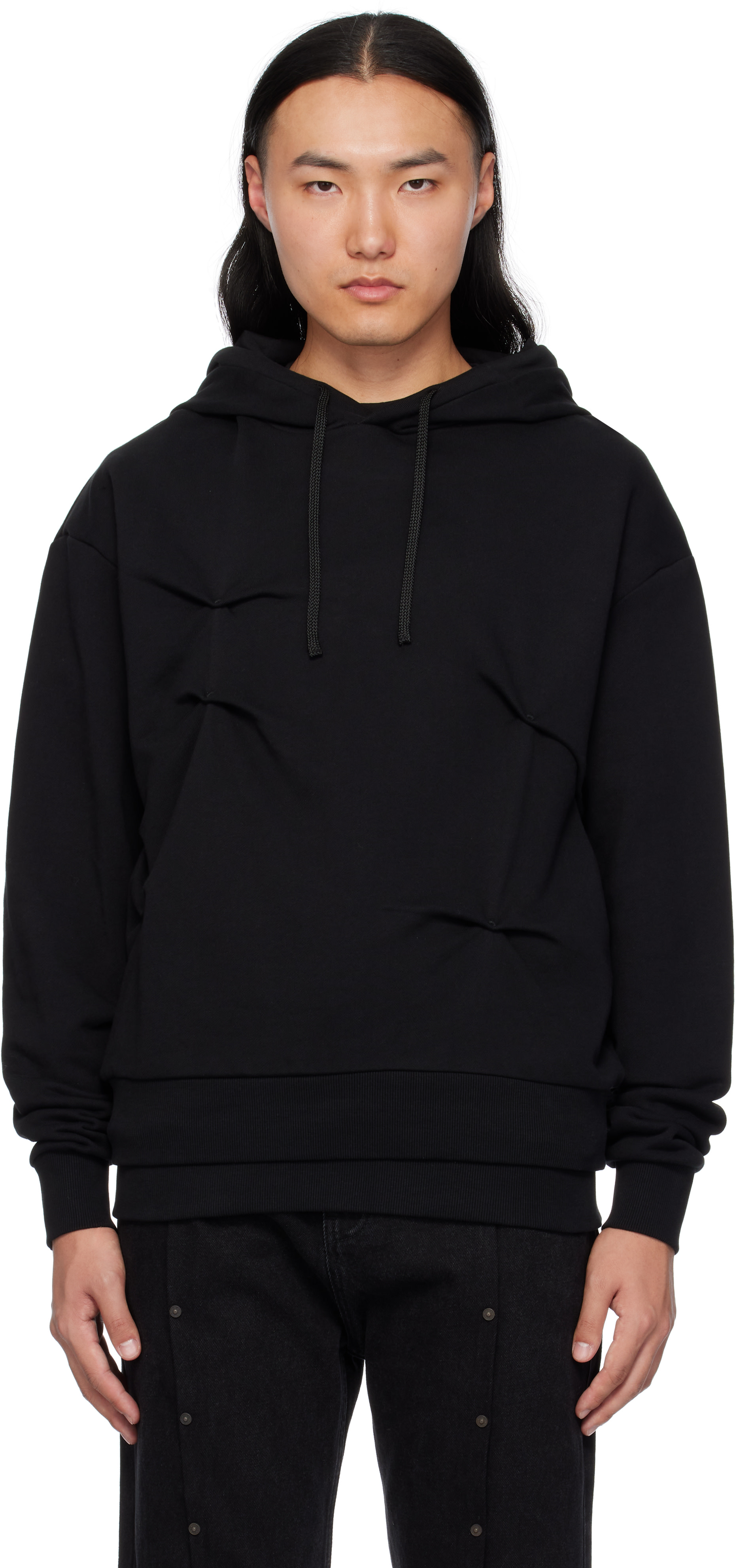 KUSIKOHC - Pull à capuche noir à rivets