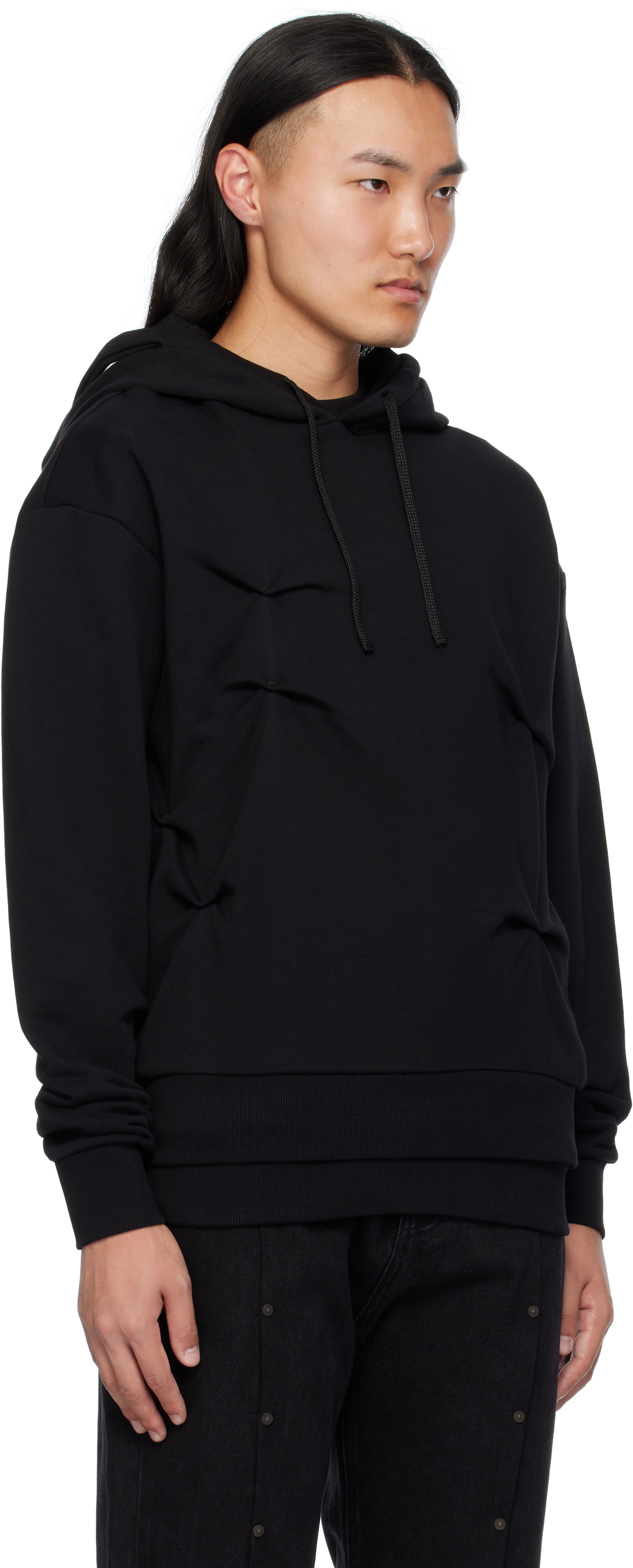 KUSIKOHC - Pull à capuche noir à rivets